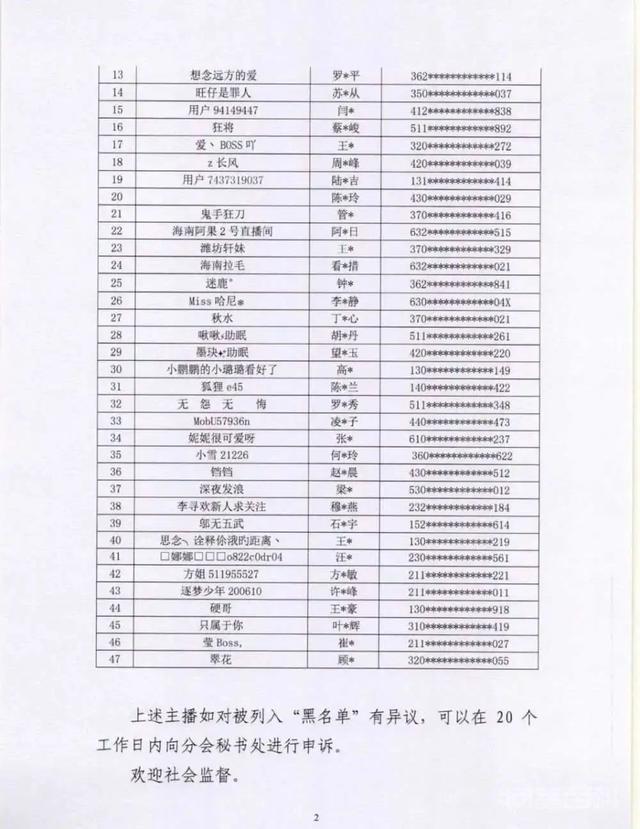 47名主播被列入黑名单,封禁5年-图片2