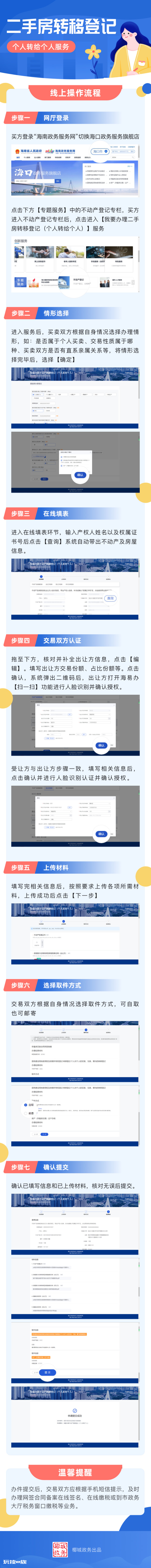 海口二手房转移登记实现“一窗联办”,线上操作指南↓