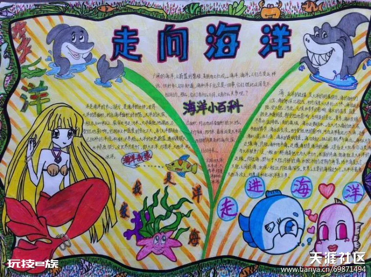 走向海洋手抄报图片及内容资料