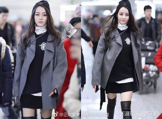 本以为关晓彤穿焦糖色大衣是全世界，看到迪丽热巴后，我迟疑了！-图片7