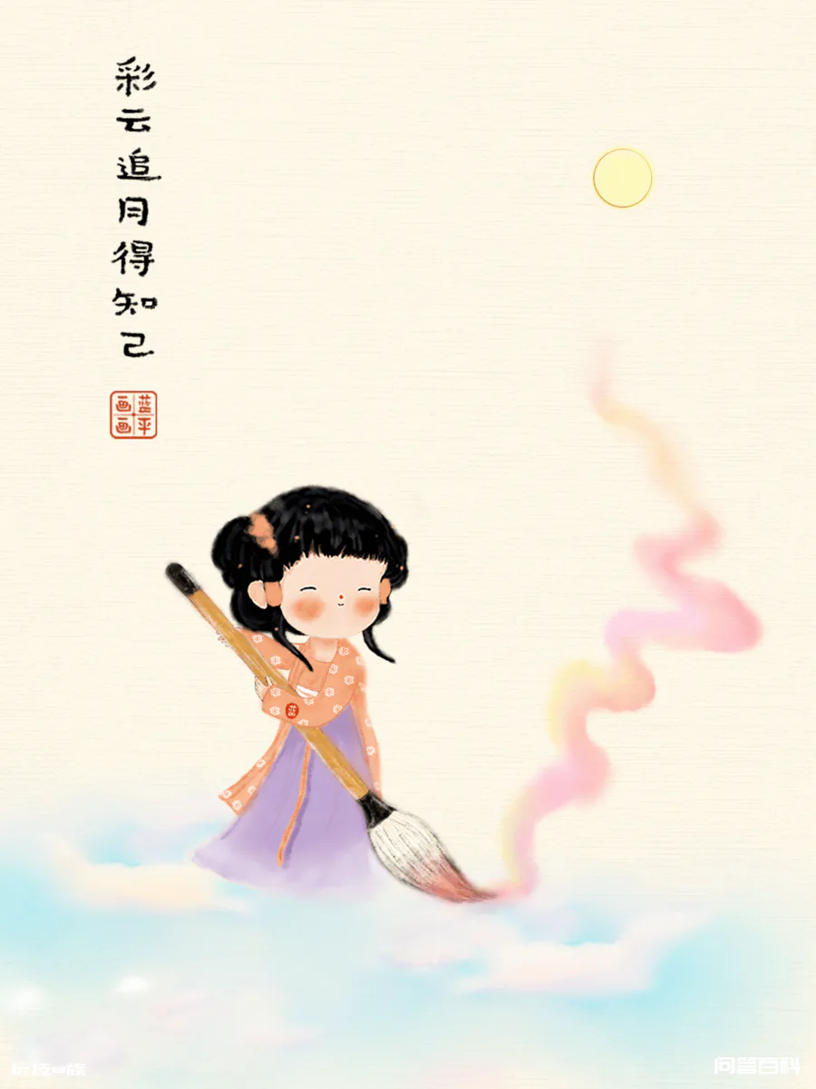 蓝平画画:高山流水遇知音,彩云追月得知己-图片2