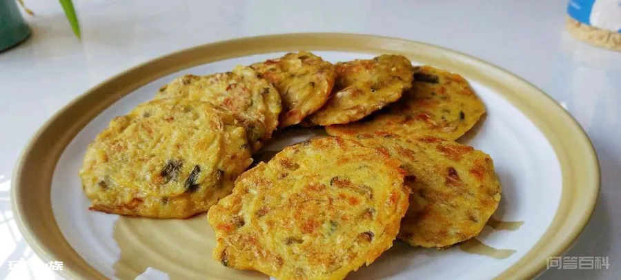 蛋香虾黄槐花饼,清香的槐花味,享受至极-图片1