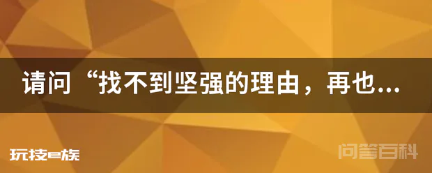 请问“找不到坚强的理由,再也感受不到你的温柔”这句歌词是哪首歌里的?-图片1