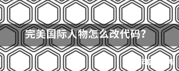 完美国际人物怎么改代码?