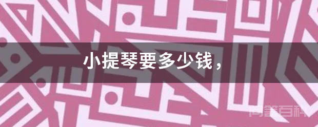 小提琴要多少钱,