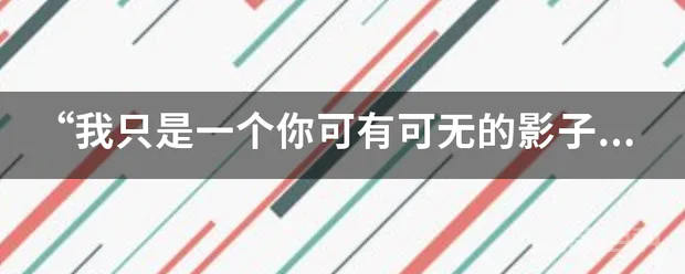 “我只是一个你可有可无的影子”是出自哪首歌?-图片1