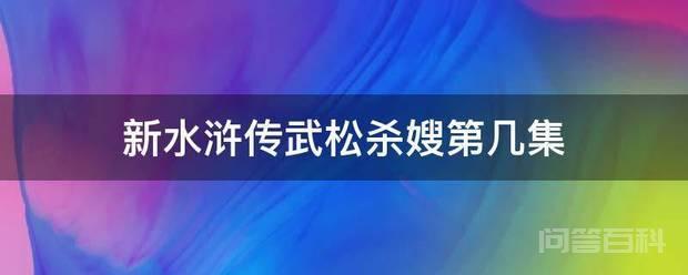 新水浒传武松杀嫂第几集