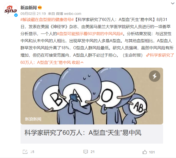A型血易中风,O型血最安全?血型竟能决定你得啥病?-图片2