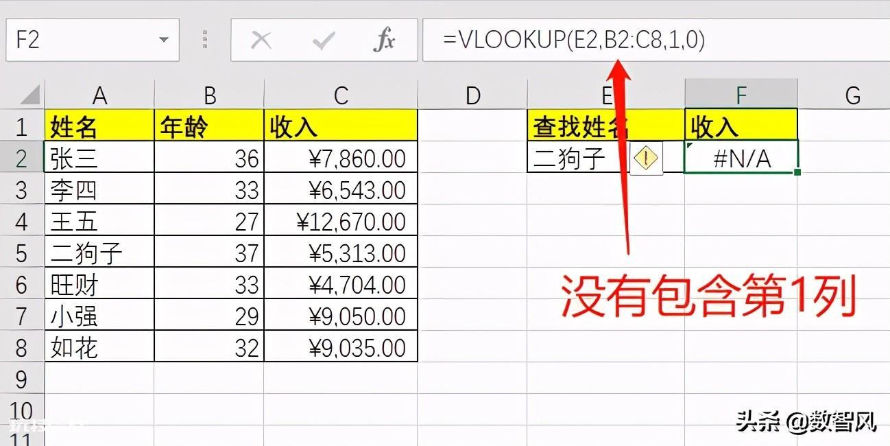 vlookup函数匹配不出来的原因(使用方法及实例)-图片3