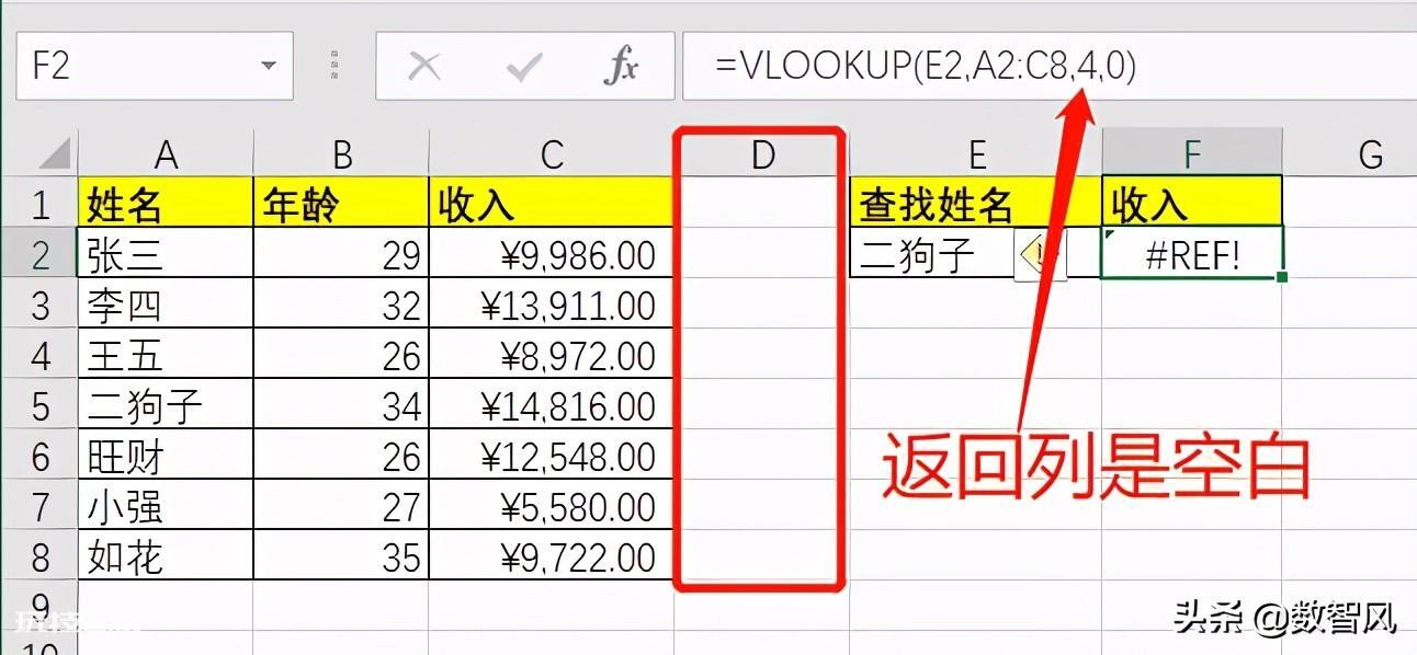vlookup函数匹配不出来的原因(使用方法及实例)-图片6