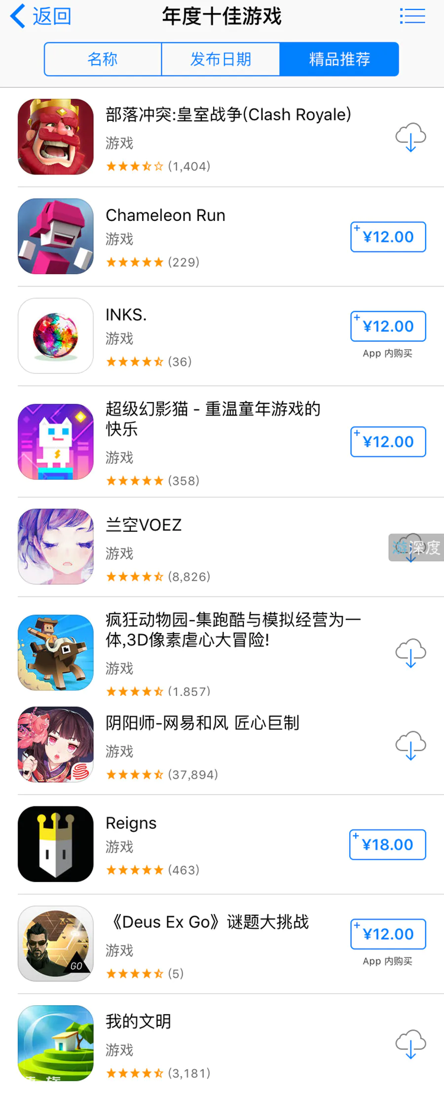苹果app游戏排行榜(App Store年度十佳游戏)-图片1